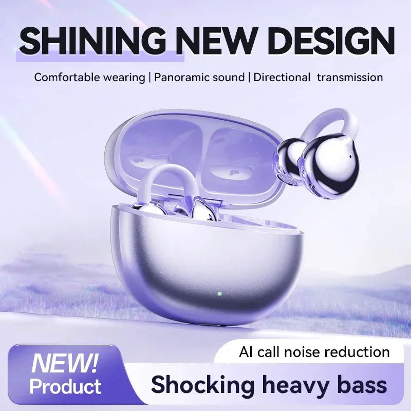 🎧✨ Open-ear Bluetooth headphones – HiFi sound, dual connect, AI noise reduction!