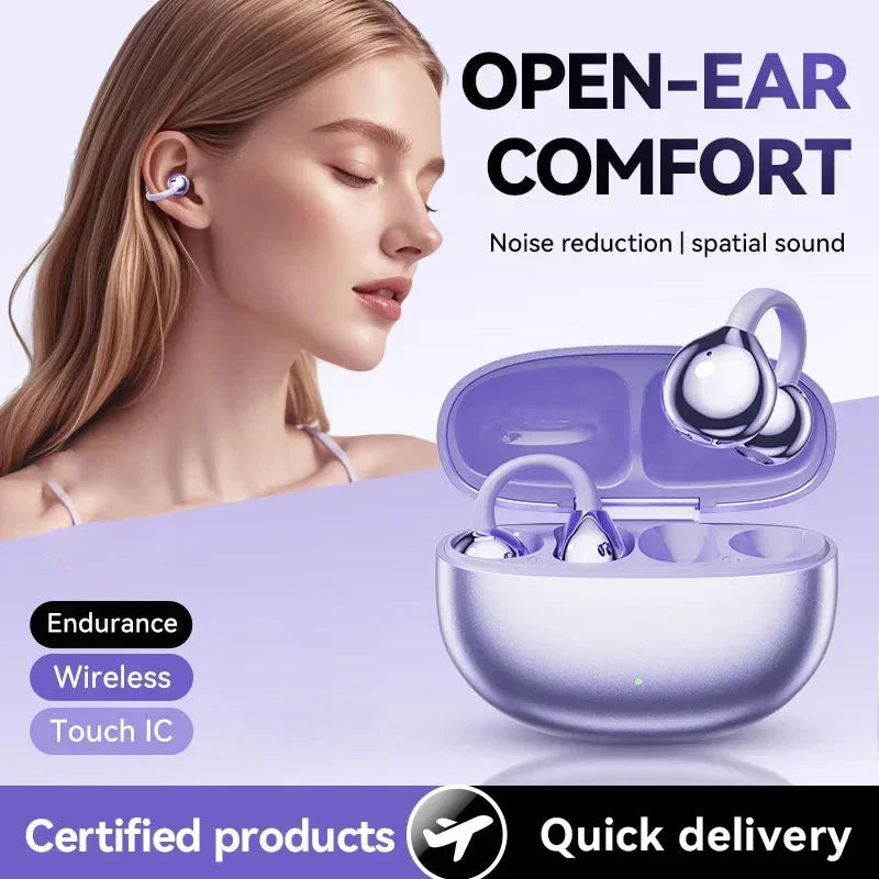 🎧✨ Open-ear Bluetooth headphones – HiFi sound, dual connect, AI noise reduction!