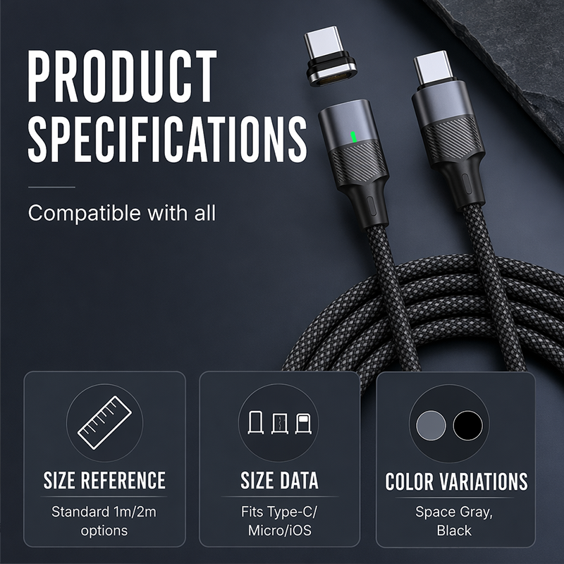 📢📢50% OFF !! ⏰Fast Charging Magnetic USB Data Cable