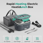 🎉2026 Flash Sale-Over 39000 Sold!🍱2-in-1 Portable Electric Heating Lunch Box｜12V Car & 230V Home Dual Use,1.5L Stainless Steel,60W Fast Heating 🔌✨