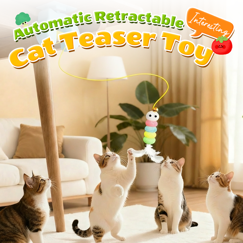 🐱 50% OFF! 🎾 Automatic Retractable Cat Toy – Random IR movement, USB rechargeable & plush – Hands-free entertainment for your feline ✨