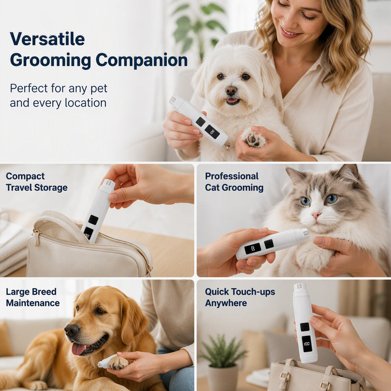 🔥🎁 Buy 2, Get 1 Free!! 🥳 💞 Over 50,000 Sold! ⚡🐾 Electric nail grinder for dogs and cats with LED battery indicator – gentle nail filing.