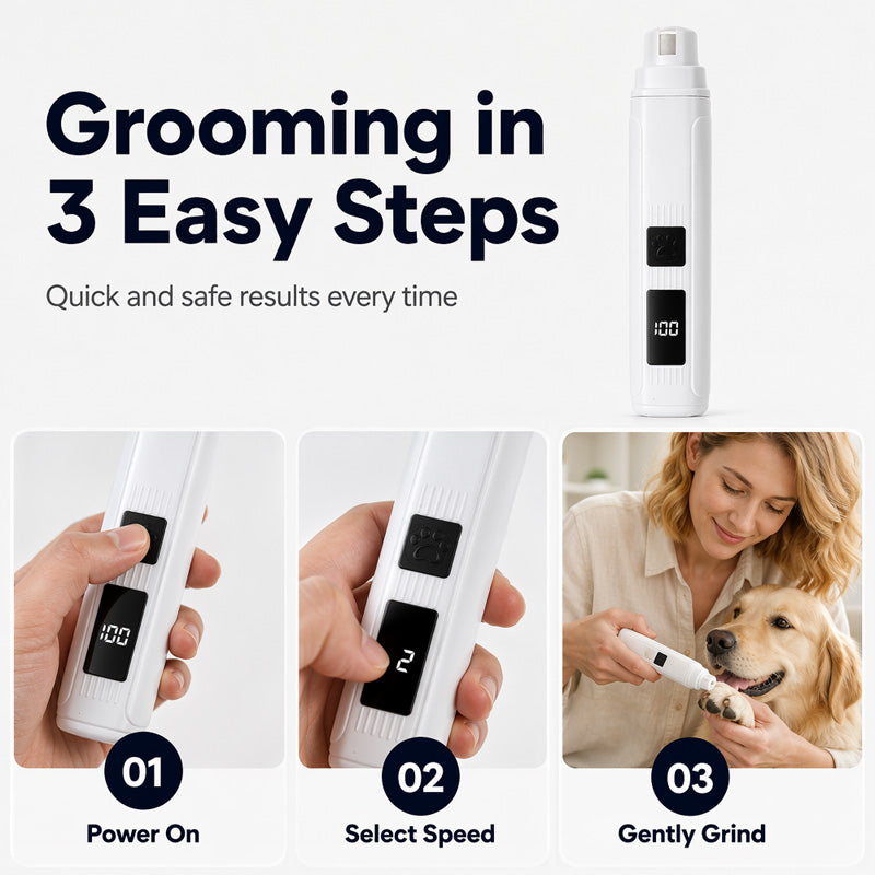 🔥🎁 Buy 2, Get 1 Free!! 🥳 💞 Over 50,000 Sold! ⚡🐾 Electric nail grinder for dogs and cats with LED battery indicator – gentle nail filing.