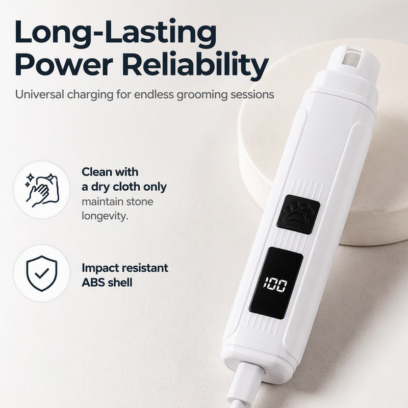 🔥🎁 Buy 2, Get 1 Free!! 🥳 💞 Over 50,000 Sold! ⚡🐾 Electric nail grinder for dogs and cats with LED battery indicator – gentle nail filing.