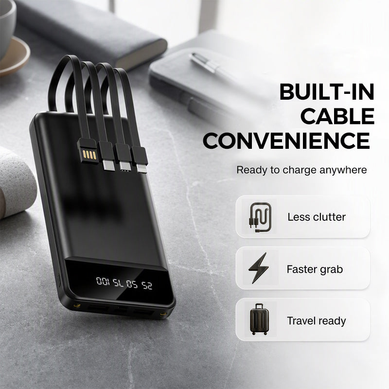 📢📢40% OFF !! ⏰Portable Power Bank with 4 Built-in Cables
