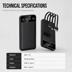 📢📢40% OFF !! ⏰Portable Power Bank with 4 Built-in Cables